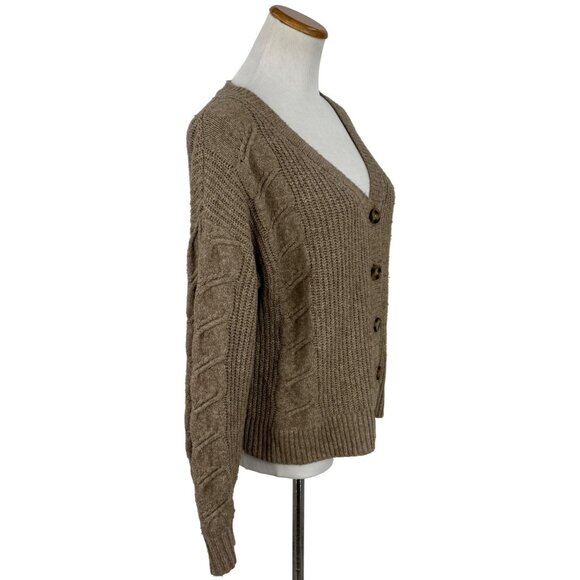 Vintage Y2K Cupcakes & Cashmere Beige Chunky Knit Grandpa Cardigan Cottagecore M - Picture 6 of 13